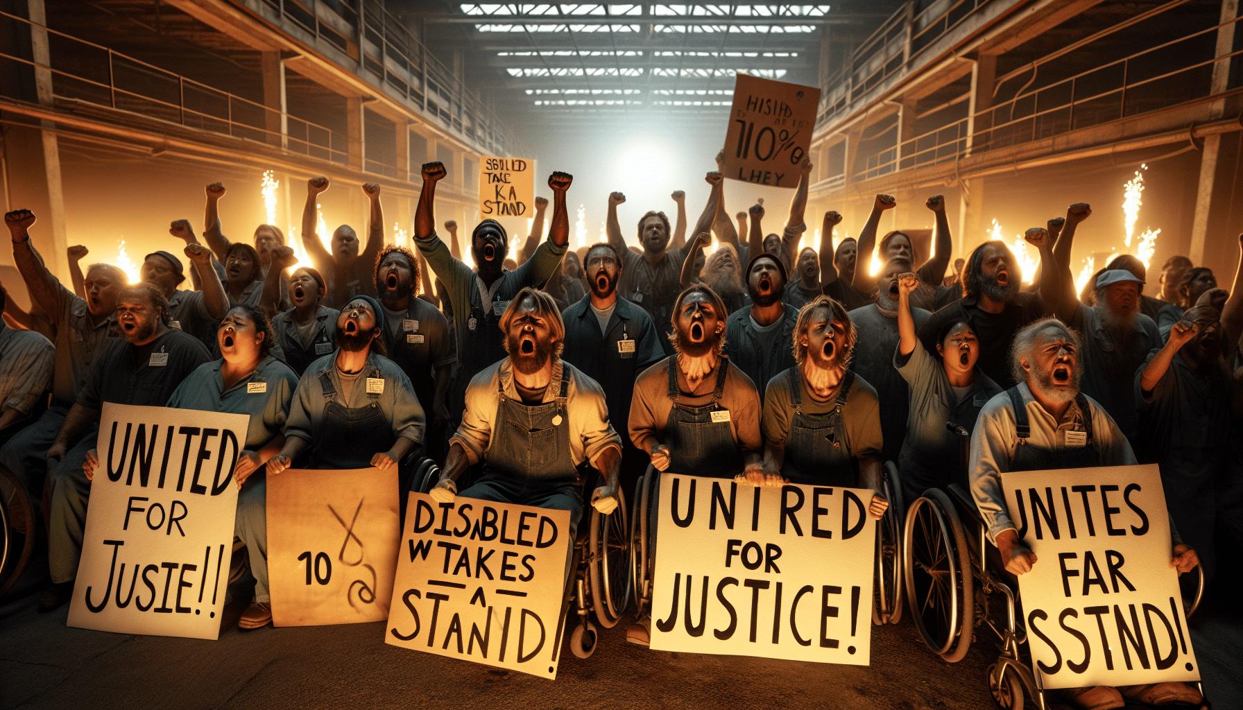 d&eacute;couvrez comment des ouvriers en situation de handicap ont d&eacute;cid&eacute; de se mettre en gr&egrave;ve suite &agrave; une r&eacute;duction de 10 % de leur salaire, impos&eacute;e pour compenser les pertes de l'entreprise. un acte de r&eacute;sistance face &agrave; l'injustice sociale et au management des ressources humaines.